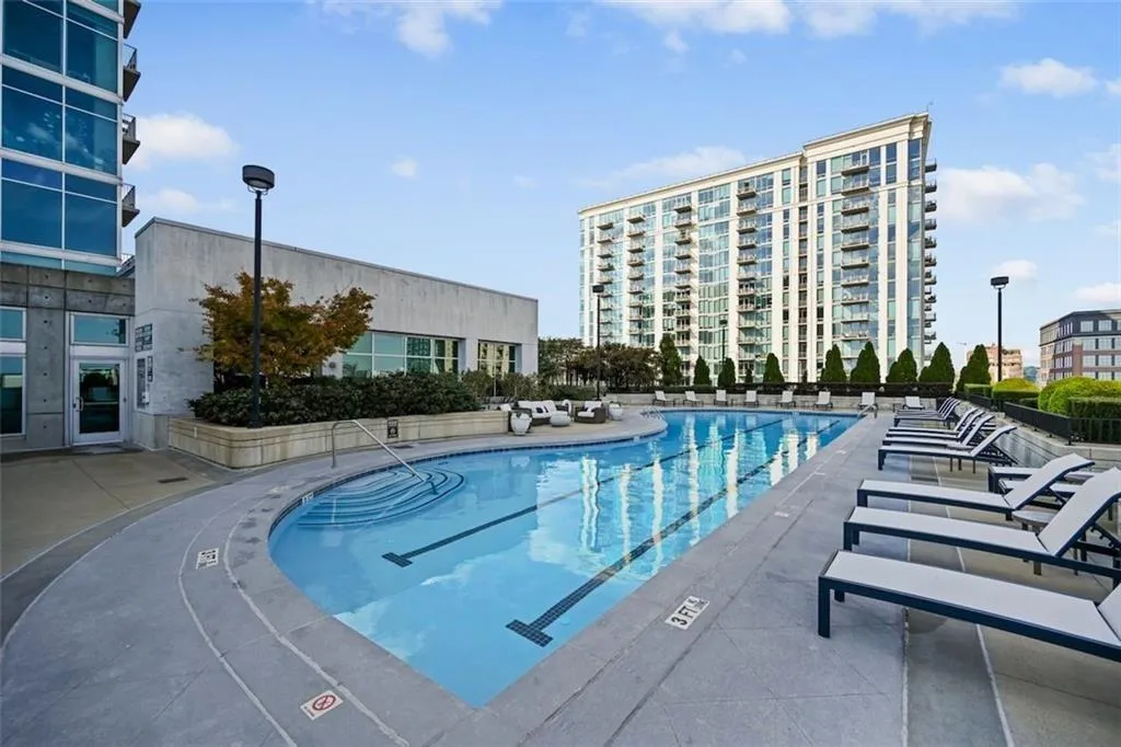 Just off the clubroom is the pool!