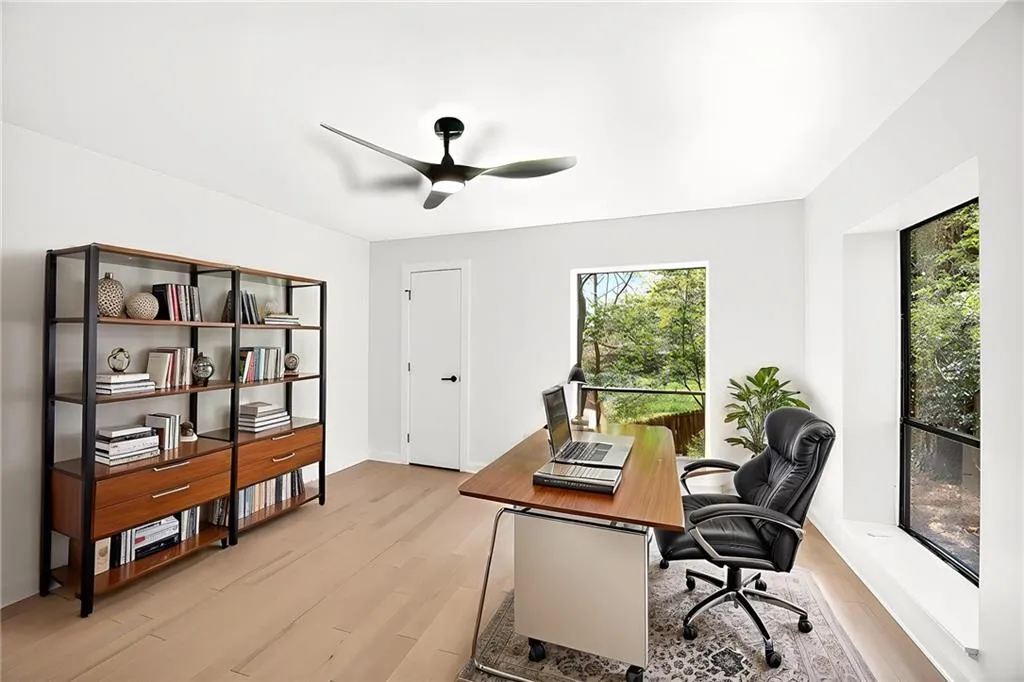Secondary bedroom set up as office