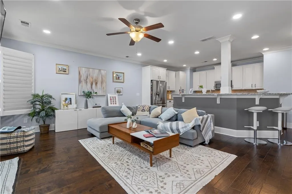 Living area open to Kitchen