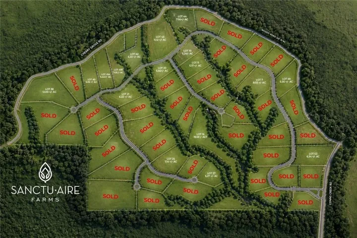 Site Plan. Illustrating property divisions and disposition status within a development