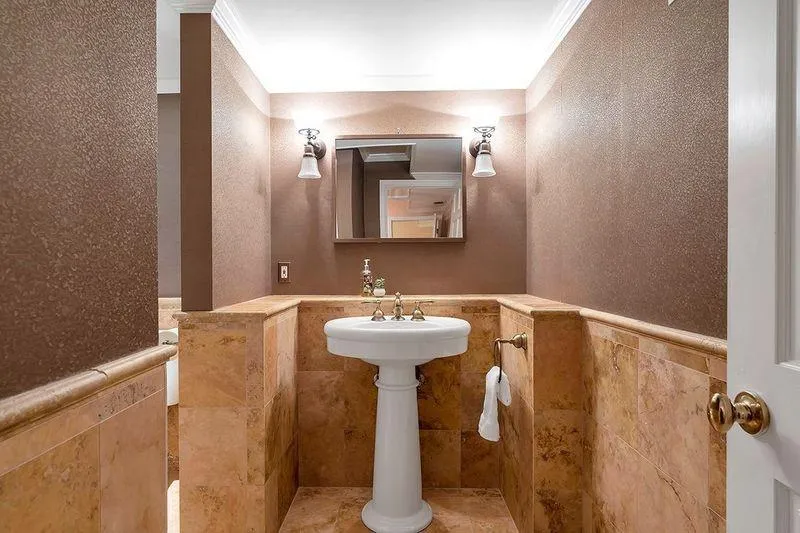 Terrace level powder room