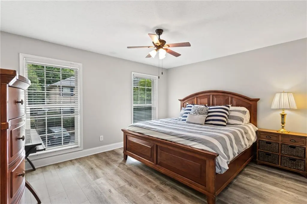 Guest bedroom located on the front of the building.