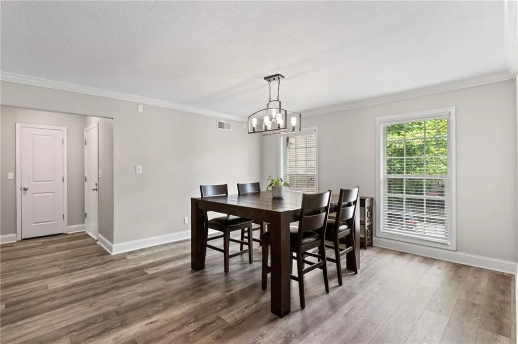 View from hallway looking towards the front door (door on right).