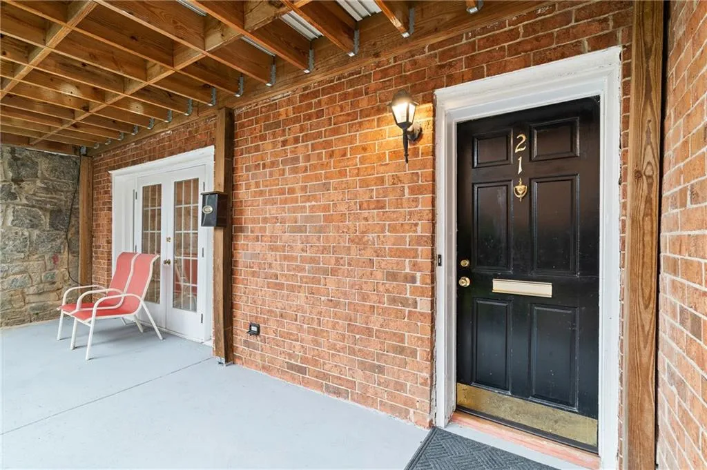 Property entrance with french doors