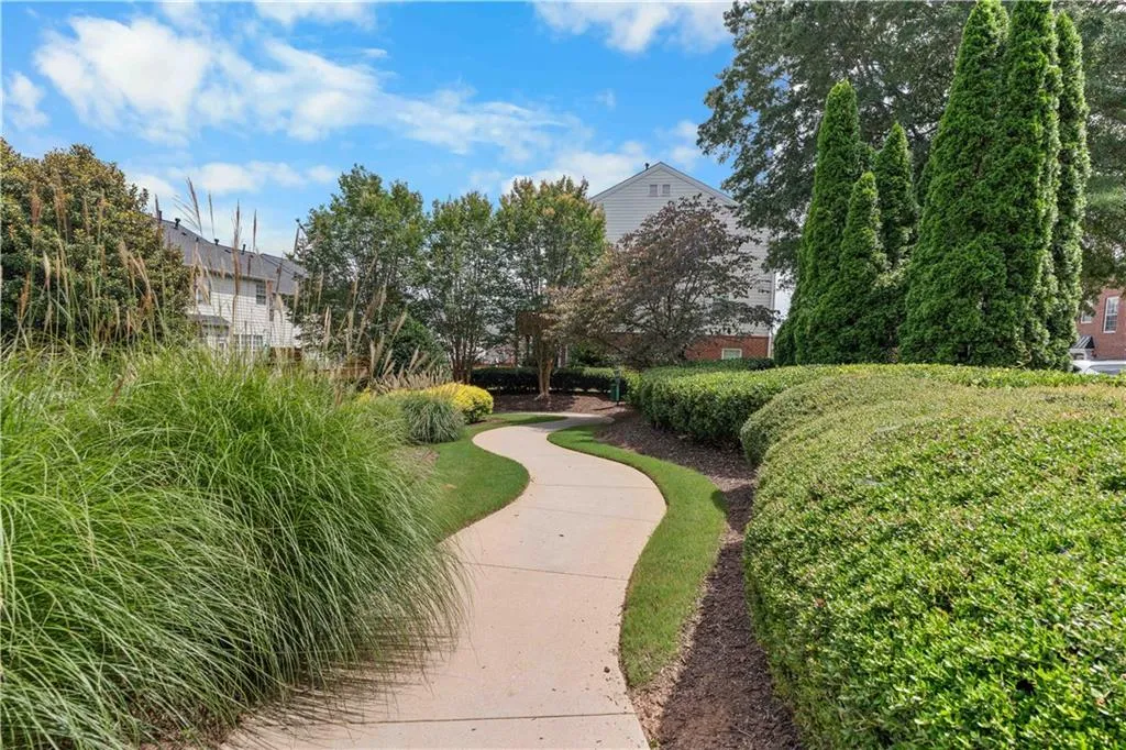 One of the sidewalk trails leading to the pool.