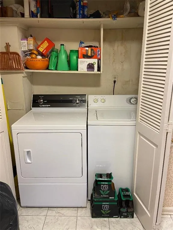 Laundry area with washing machine and dryer