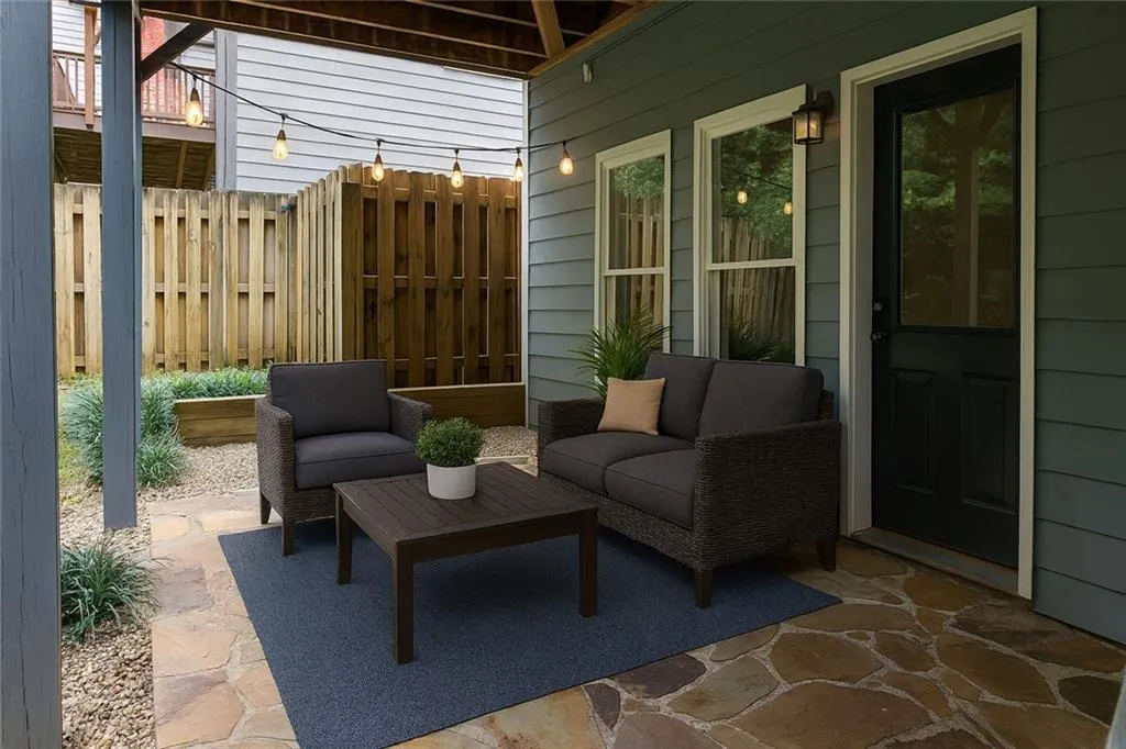Stone Patio under the deck