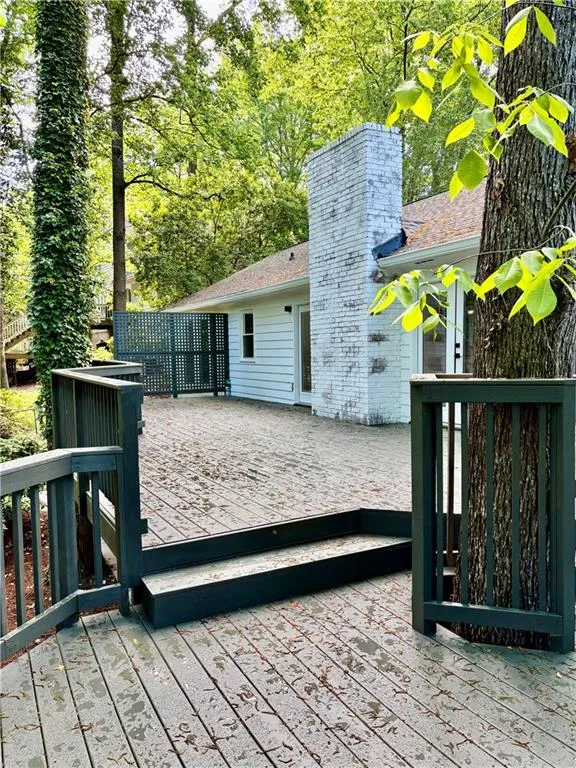 View of wooden deck