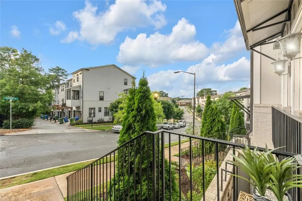 Balcony featuring a residential view