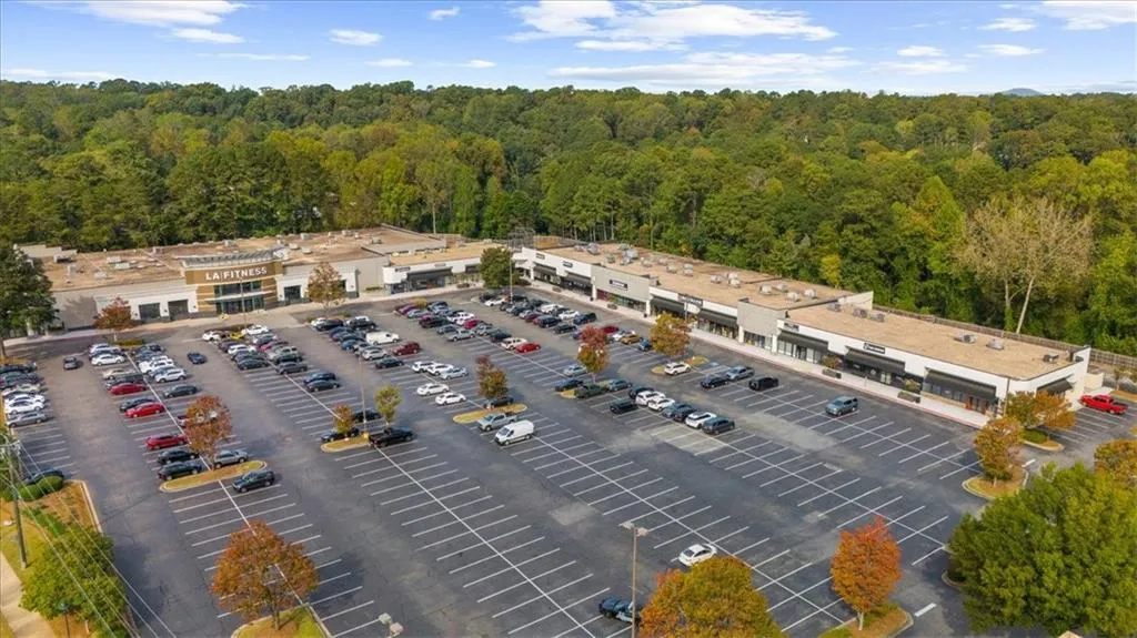 Drone / aerial view of a heavily wooded area