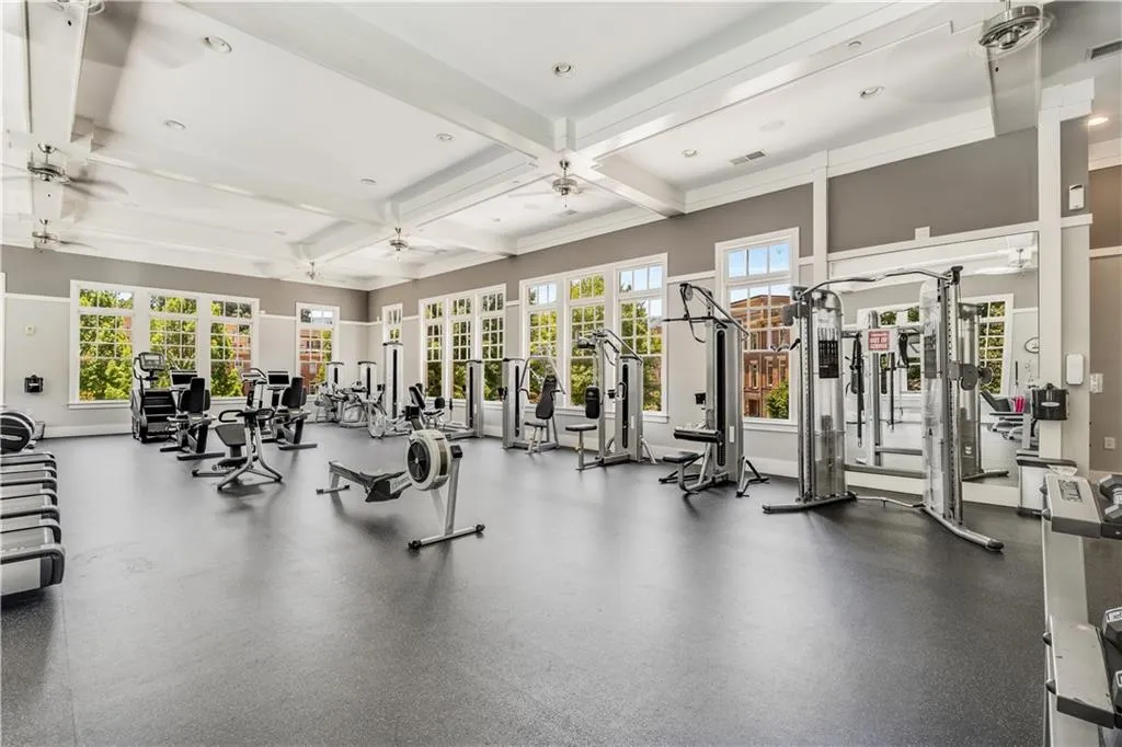 State of the art gym with treadmills, bikes, elliptical machines, rowers, weights and more!