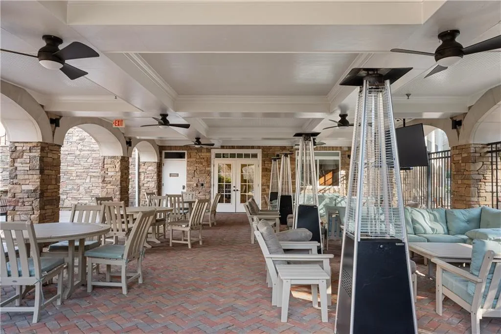 View of patio / terrace featuring french doors and an outdoor living space