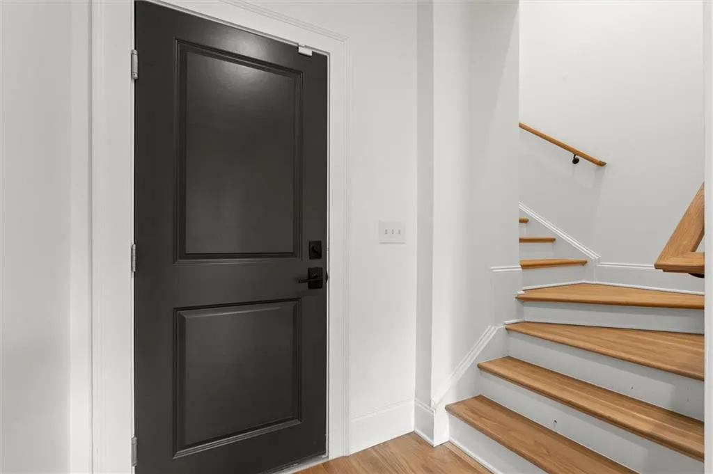 Stairwell to terrace level or basement.