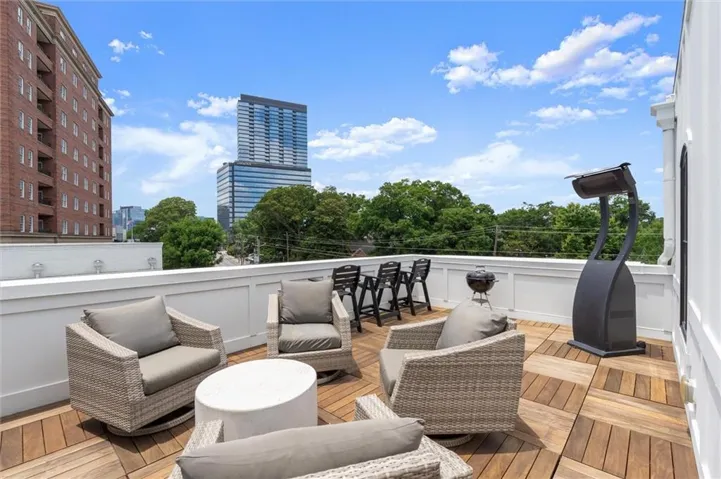 Buckhead views from expansive rooftop terrace.