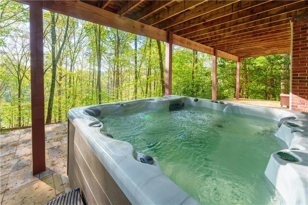 New hot tub overlooking golf course