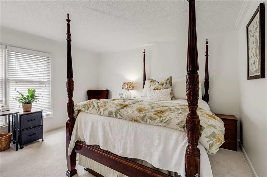 The spacious guest bedroom also features new plush carpeting & an oversized walk-in closet.