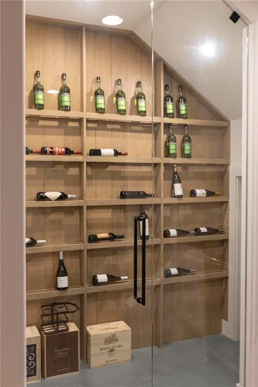 Wine cellar with vaulted ceiling