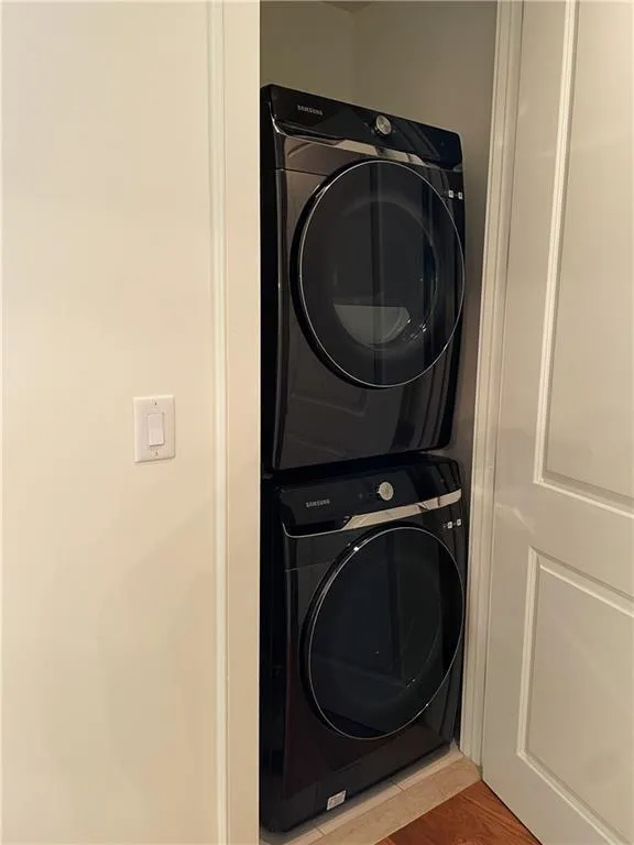 Stacked Full Size Washer Dryer in Hall