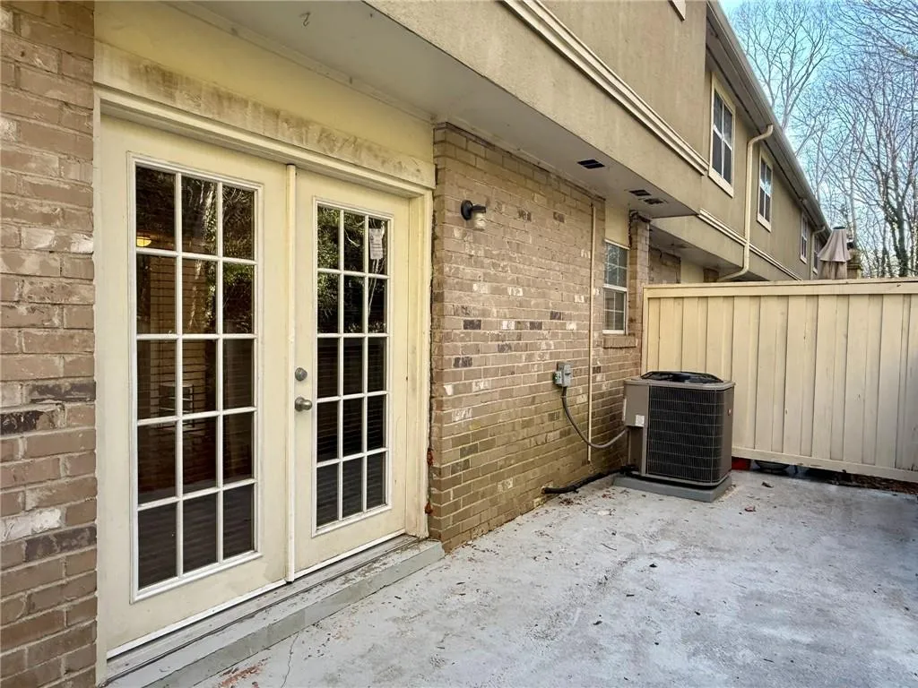 View of patio with french doors