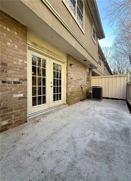 View of patio featuring french doors