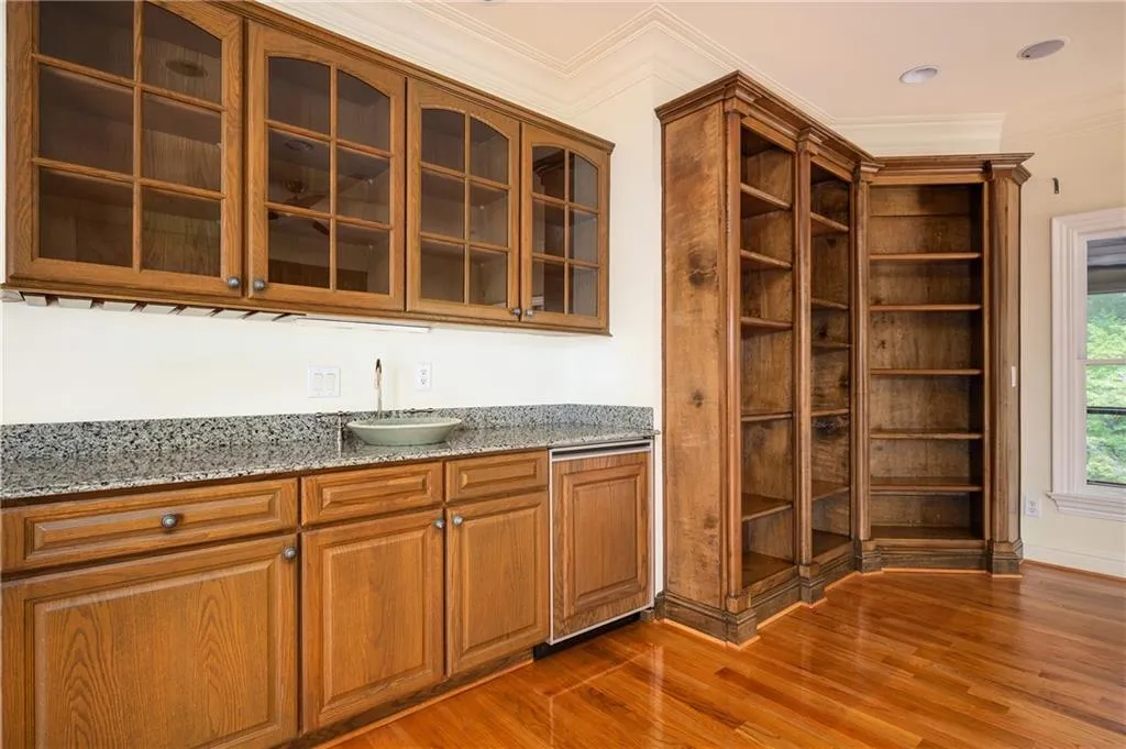 Custom bar and cabinets on second floor living room