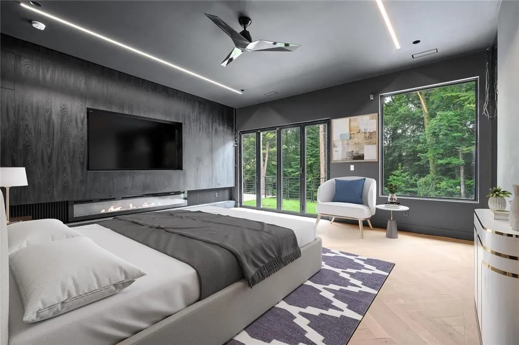 Bedroom featuring an accent wall