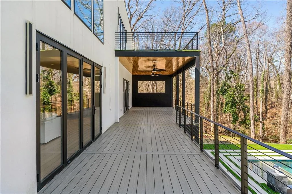 Deck with a ceiling fan