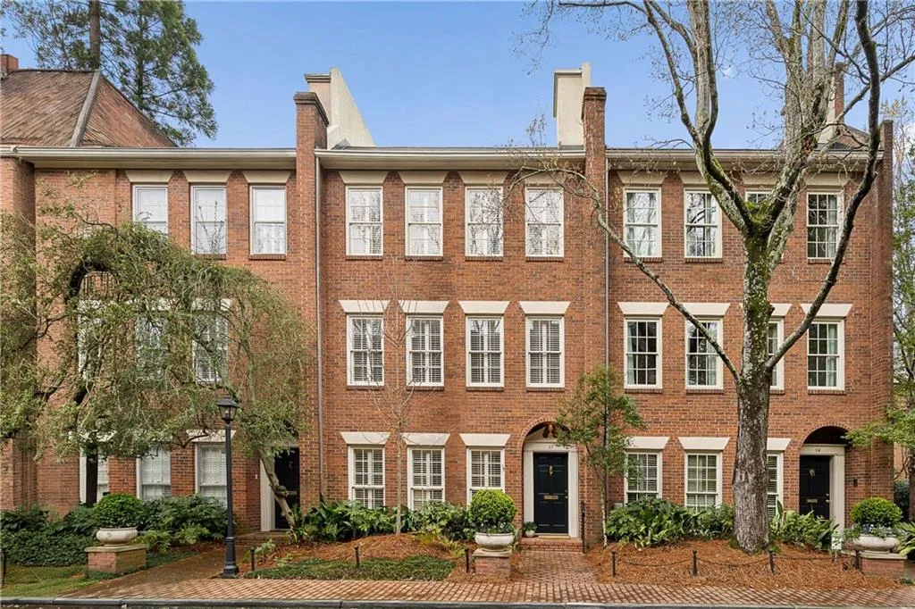 Brick sidewalks and professionally landscaped