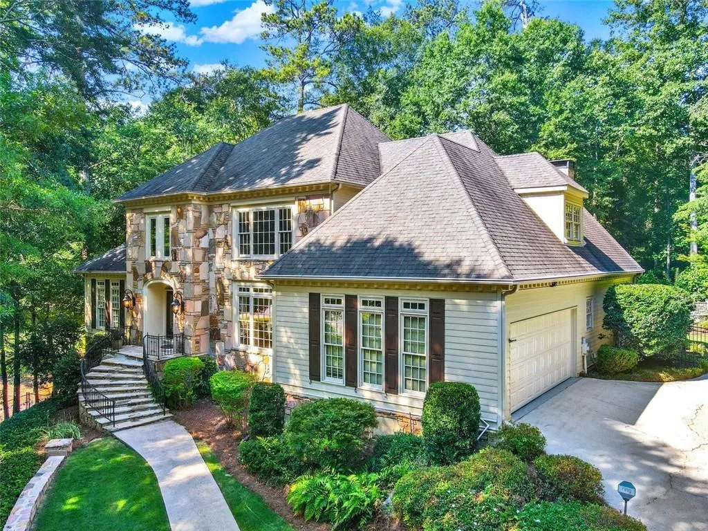 Colonial inspired home with a garage