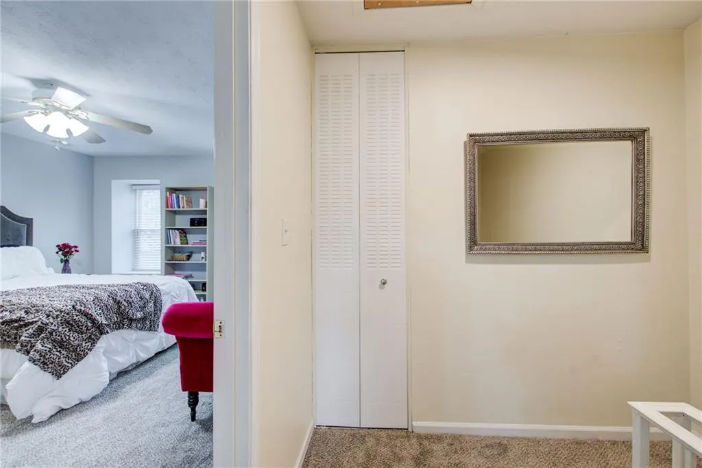 Primary featuring walk in closet and second closet, window seats and private bath