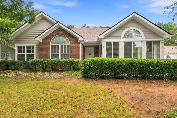 Brick and siding exterior with gabled roof lines