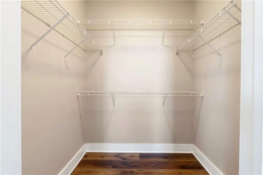 Spacious closet with wood finished floors
