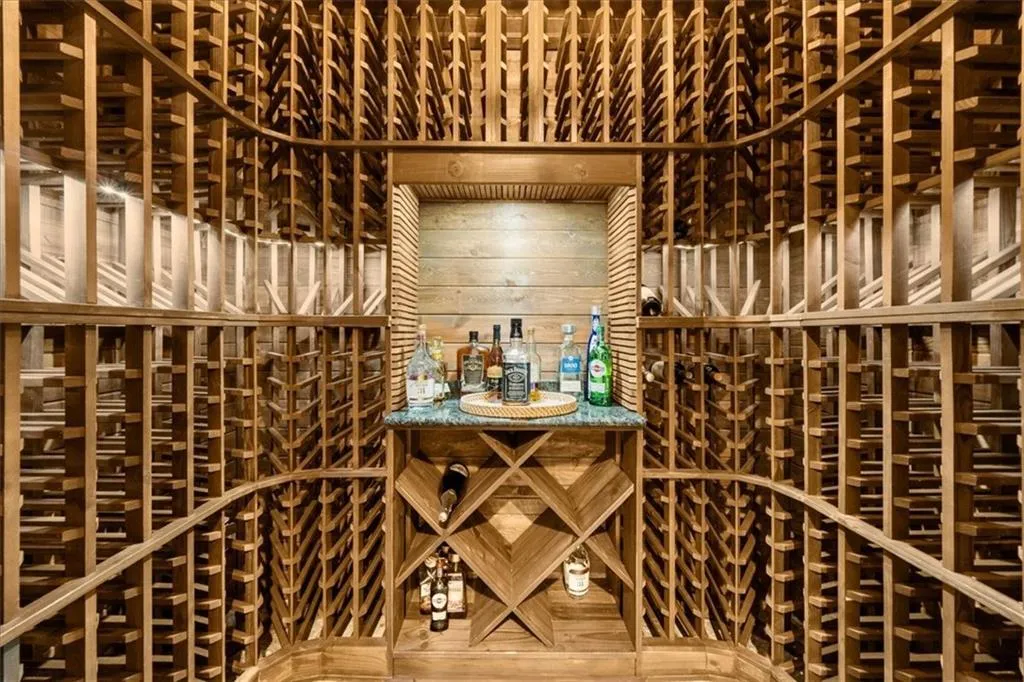 Wine cellar with wooden walls