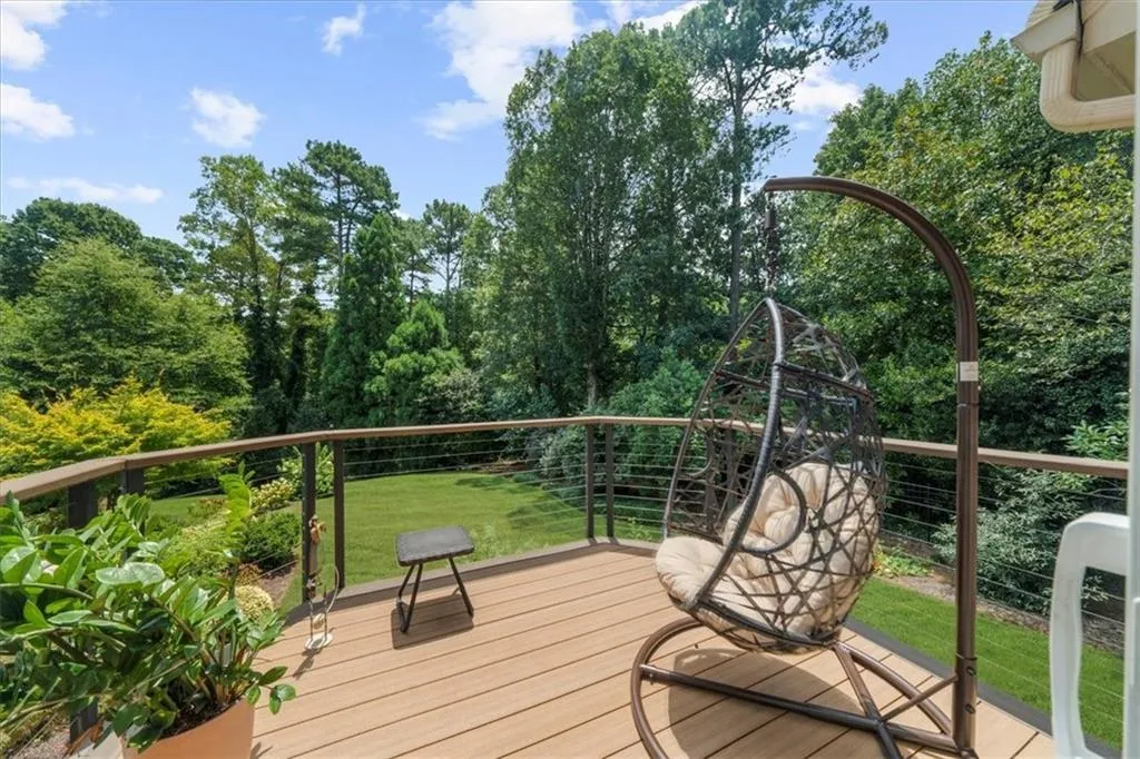 View of wooden deck