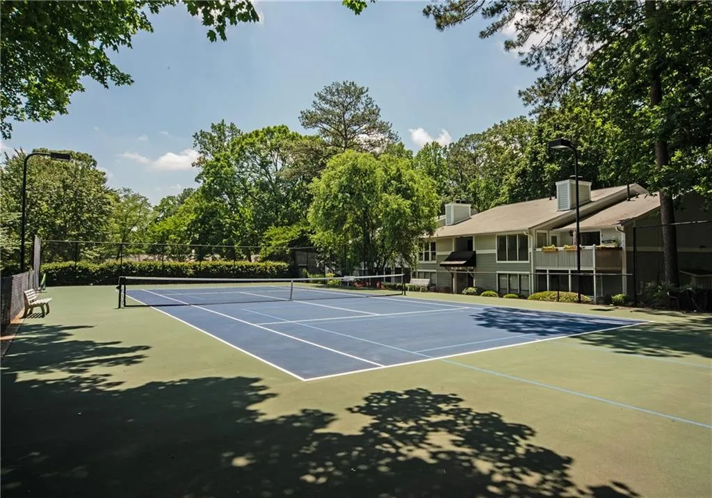 View of community tennis court