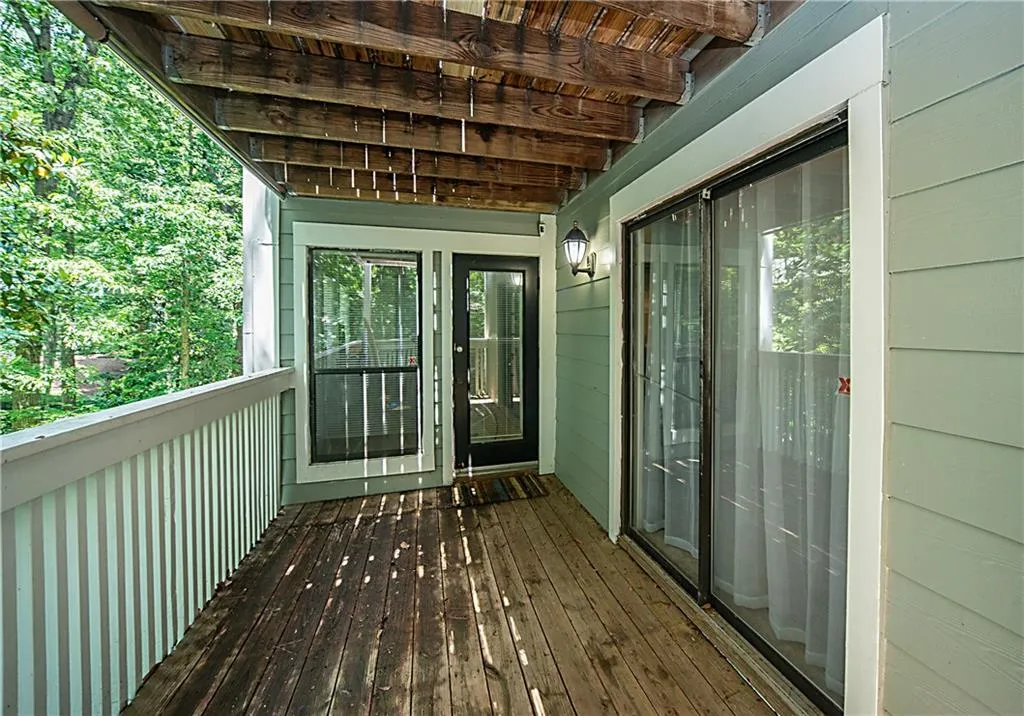 View of wooden deck
