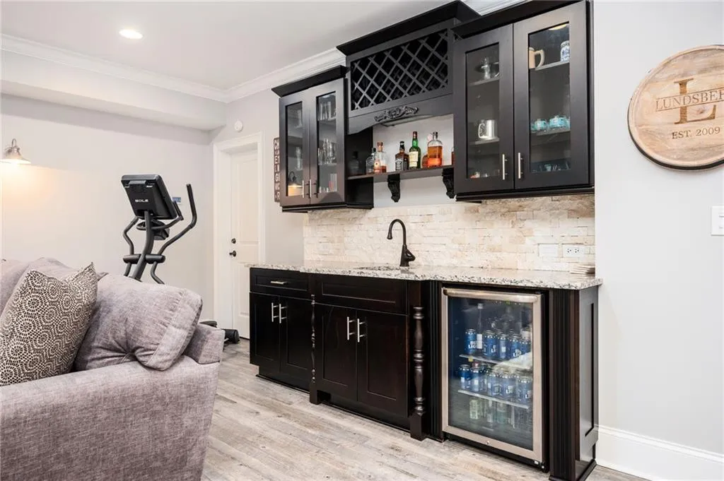 Basement Wet Bar with wine cooler