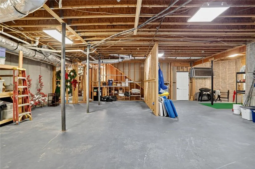 View of unfinished basement