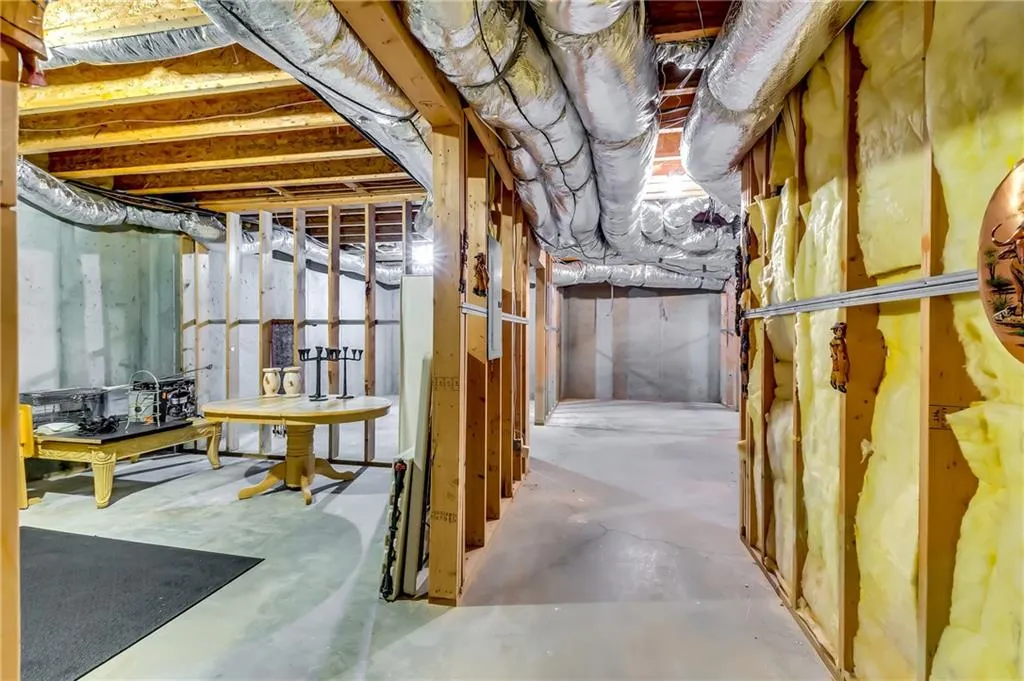 Unfinished portion of the basement consisting of three large rooms.