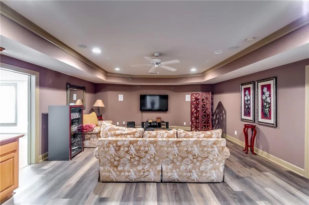 Entering the basement living-room area,