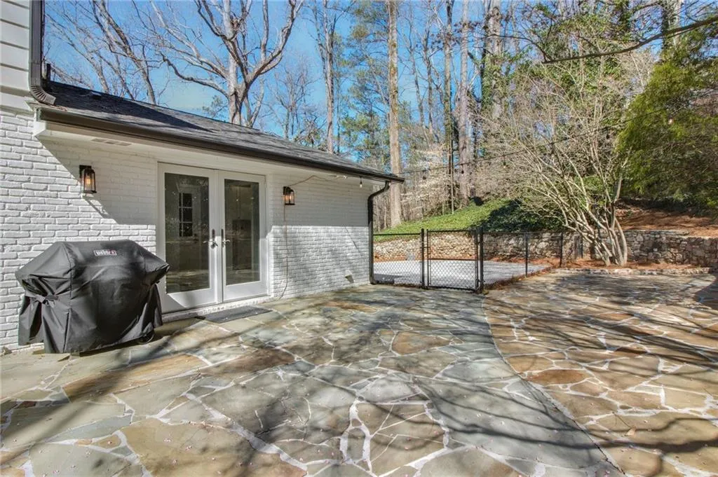 View of patio / terrace with french doors and area for grilling