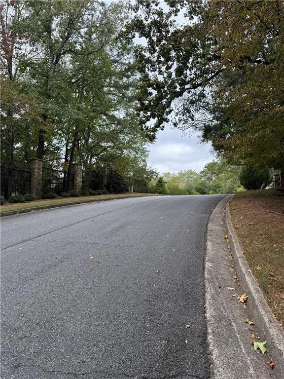 View of asphalt street with curbs