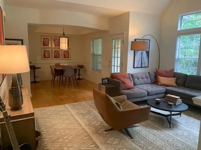 View from living room to dining area