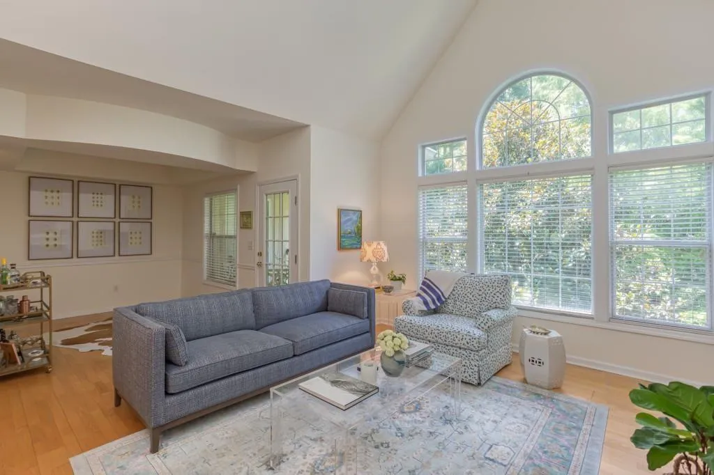Hardwoods in living room and dining area.
