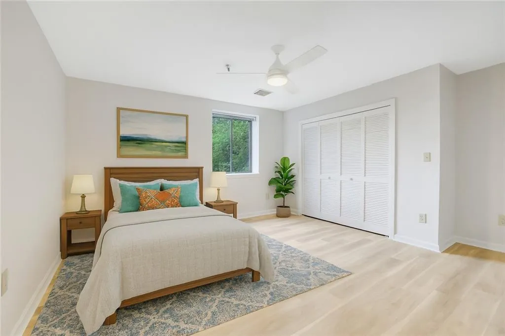 Virtually staged photo of guest room