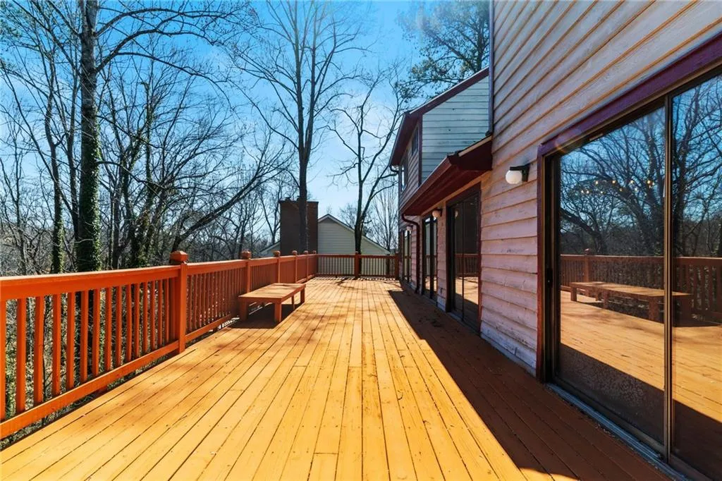 View of wooden deck