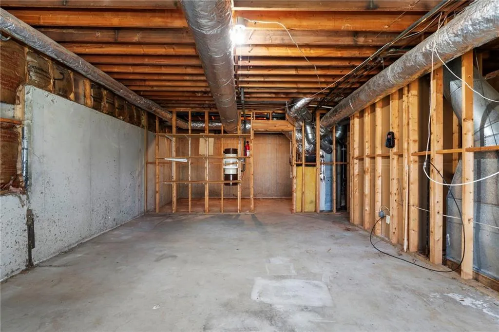 View of unfinished basement