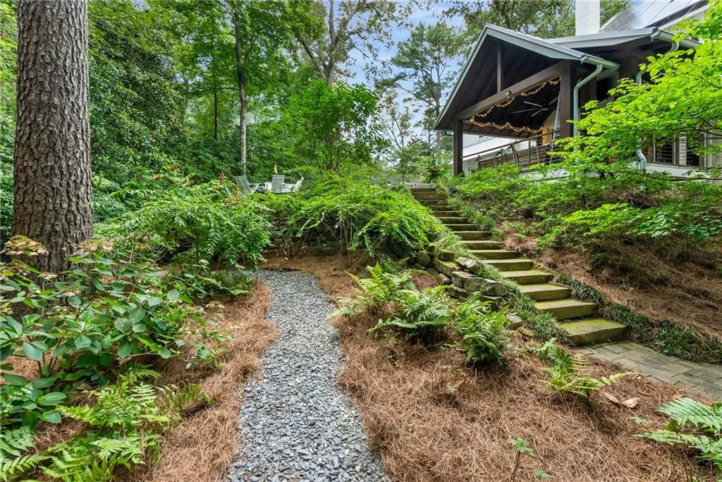 View of yard with stairway