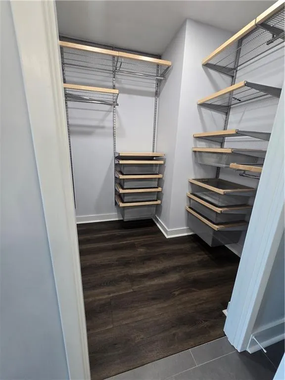 Spacious closet featuring wood finished floors