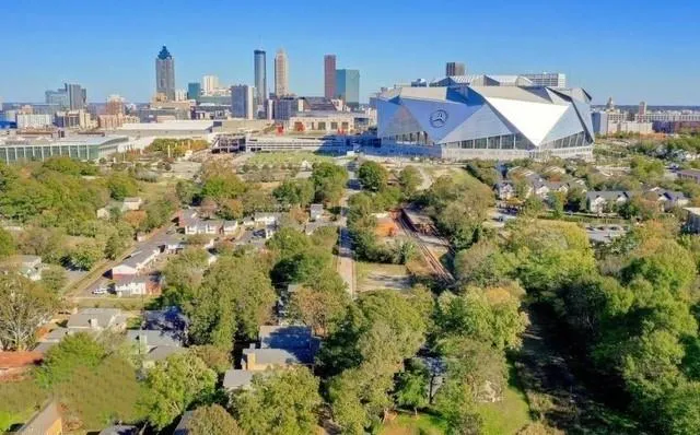 Aerial view of city skyline